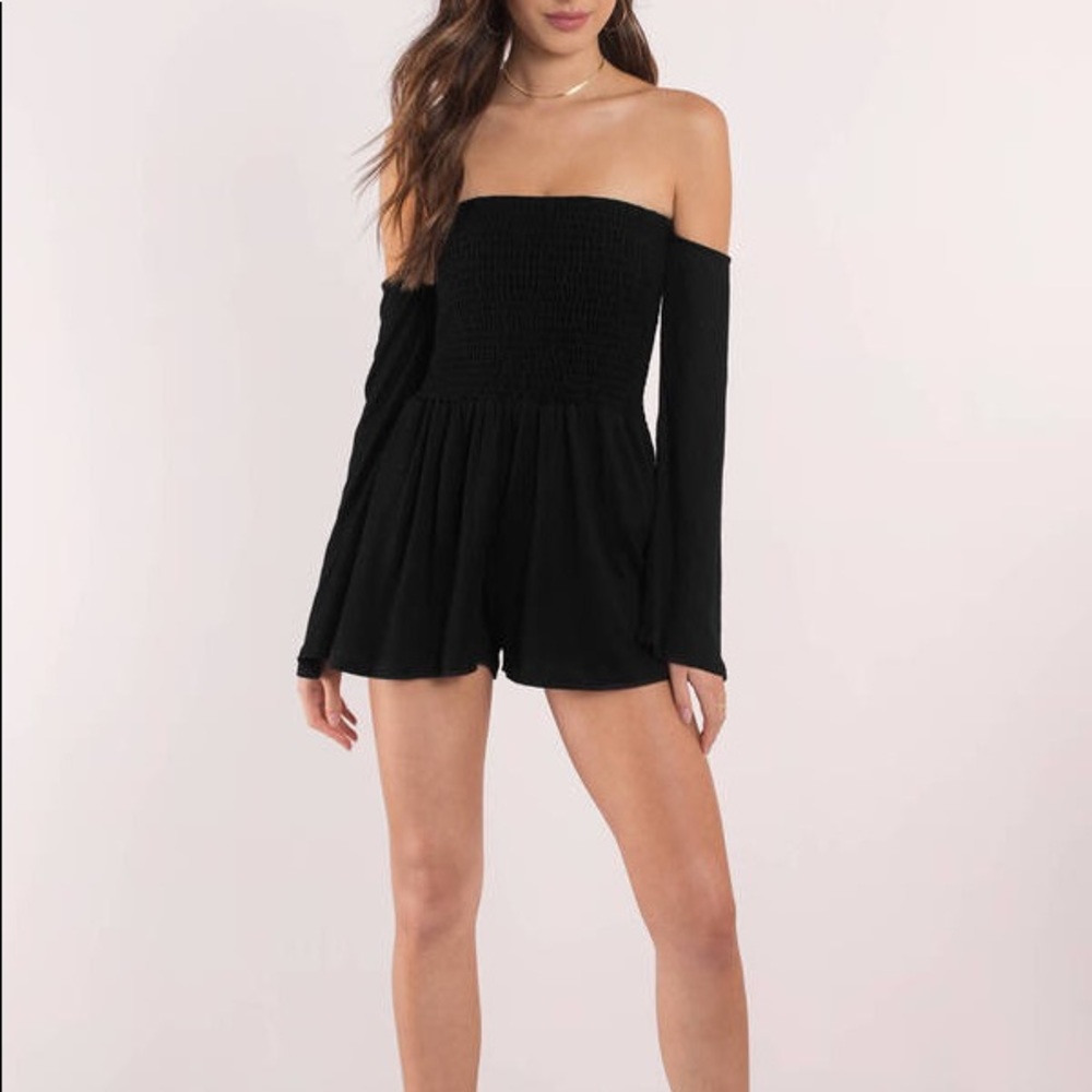 Adorable Tobi Off the Shoulder Black Romper